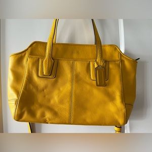 Coach Convertible Crossbody, very good condition, yellow gold in color.